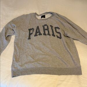 Free People Retrobrand Gray Paris Print Women’s Sweatshirt